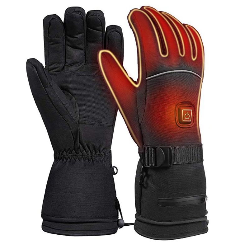Mænd kvinder vinter elektriske opvarmede handsker med reflekterende strimmel batteridrevet  y98f