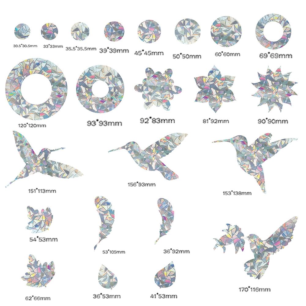 Autocollants statiques prisme arc-en-ciel pour fenêtre, colibri, fleur, plume, alerte d&#39;arrêt, Anti-Collision, prévention des chocs, décoration de maison en verre