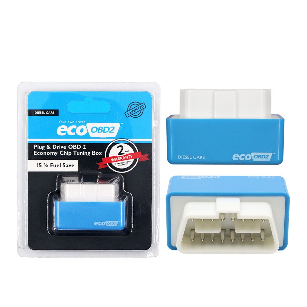 Nitro obd 2 ecoobd 2 15%  bränsle spara mer ström ecu chip tuning box nitroobd 2 eco obd 2 för diesel bensin bensin bil plug & driver: Blå