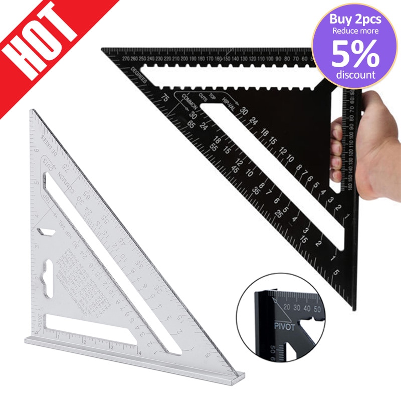 7/12inch Aluminum Alloy Triangle Angle Ruler Squar... – Vicedeal