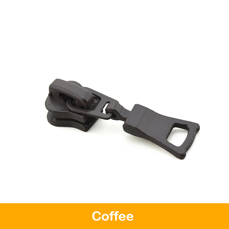 5# 5 stuks kleurrijke ritstrekkers, schuifregelaars voor harsritsen, accessoires voor het naaien: Koffie