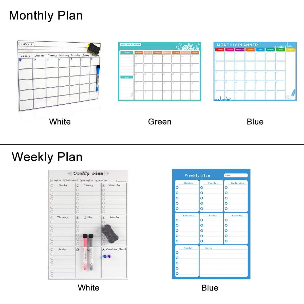 Herbruikbare Magnetische Kalender Board Voor Koelkast Wekelijkse Maandelijkse Planner Whiteboard Board Schema Sticker Voor Thuis Keuken Kantoor