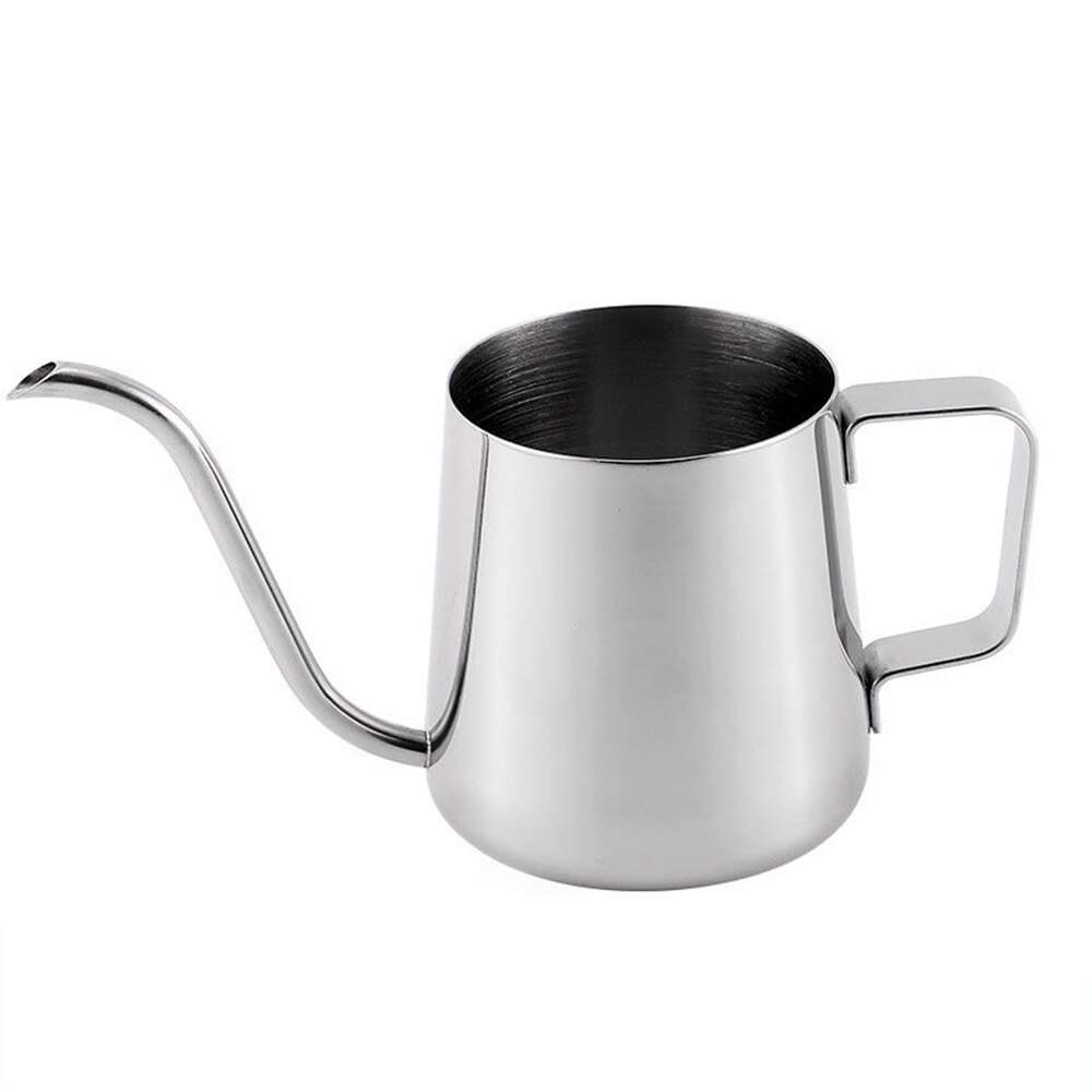 Premium Hand Punch Pot Coffee Pots Pour Over Drip Kettle Stainless Steel Long Gooseneck Narrow Spout Coffee Maker Tea Pot: Silver 350ML