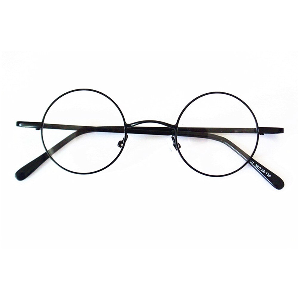 Vintage lille runde 38mm fjederhængsler john lennon metal brillerammer fuld kant nærsynethed rx stand briller