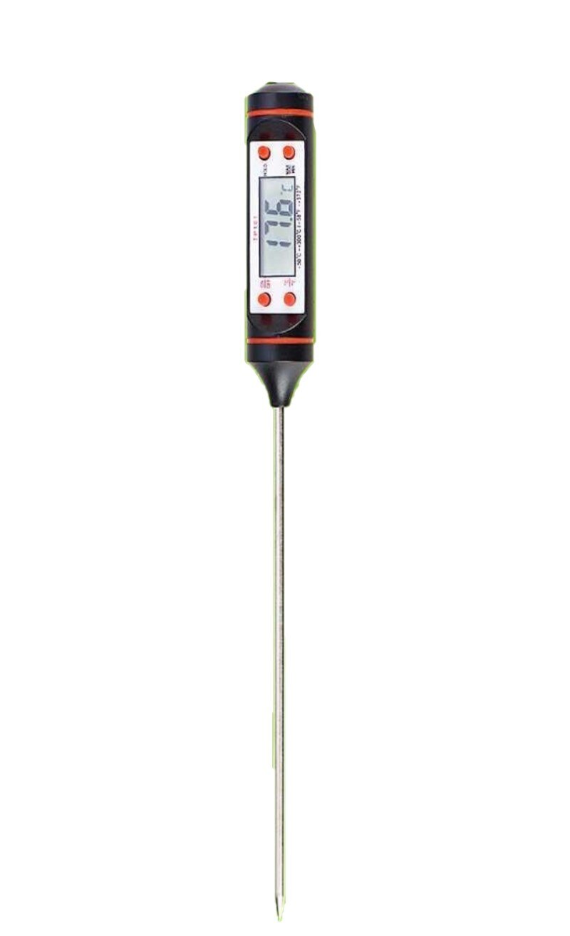 Madtermometer til grill og madlavning, instant læst vandtæt digital køkkentermometer sonde til grill , 15cm: Sort