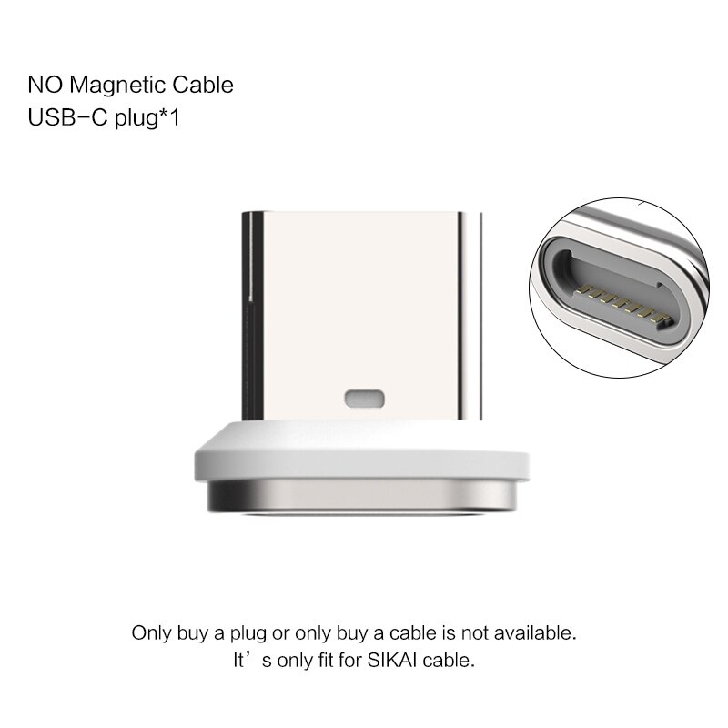 SIKAI 11 Gen 5A Magnetic Cable for iPhone Xiaomi Oppo Fast Charging USB Cable Magnetic Charger Wire Cord for Samsung Huawei: USB-C plug / 0.2m