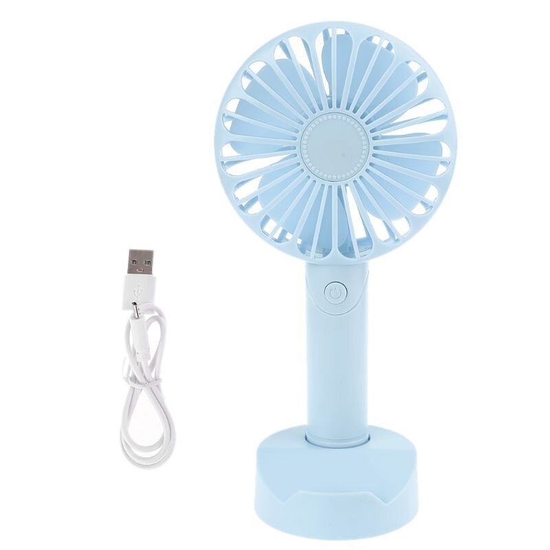 USB or AAA Battery Powered Handheld Desk USB Fan with 3 Speed Cellphone Holder