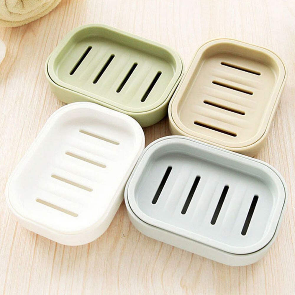 1 stuk plastic zeepbakje plastic badkamer dubbele afdruipzeephouder antislip zeepdoos