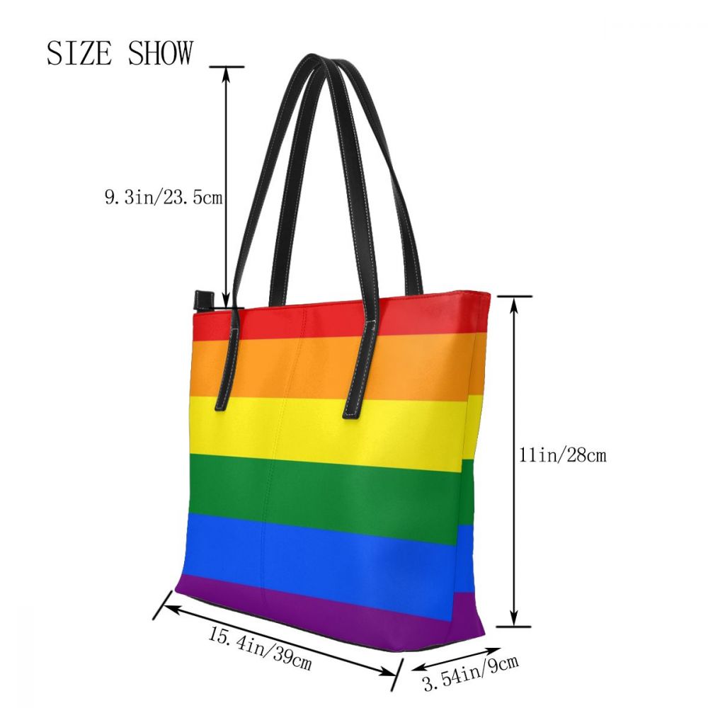 Arco-íris bolsa de alça superior sacos mulher tendência bolsa de couro adolescente shopper grande bolsas femininas