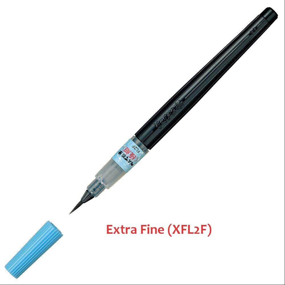Pentel-pluma de pincel Fude, pincel de caligrafía de acuarela recargable portátil, Extra fino, mediano y atrevido, para dibujar, pintar y escribir, 1 unidad: Extra Fine (XFL2F)