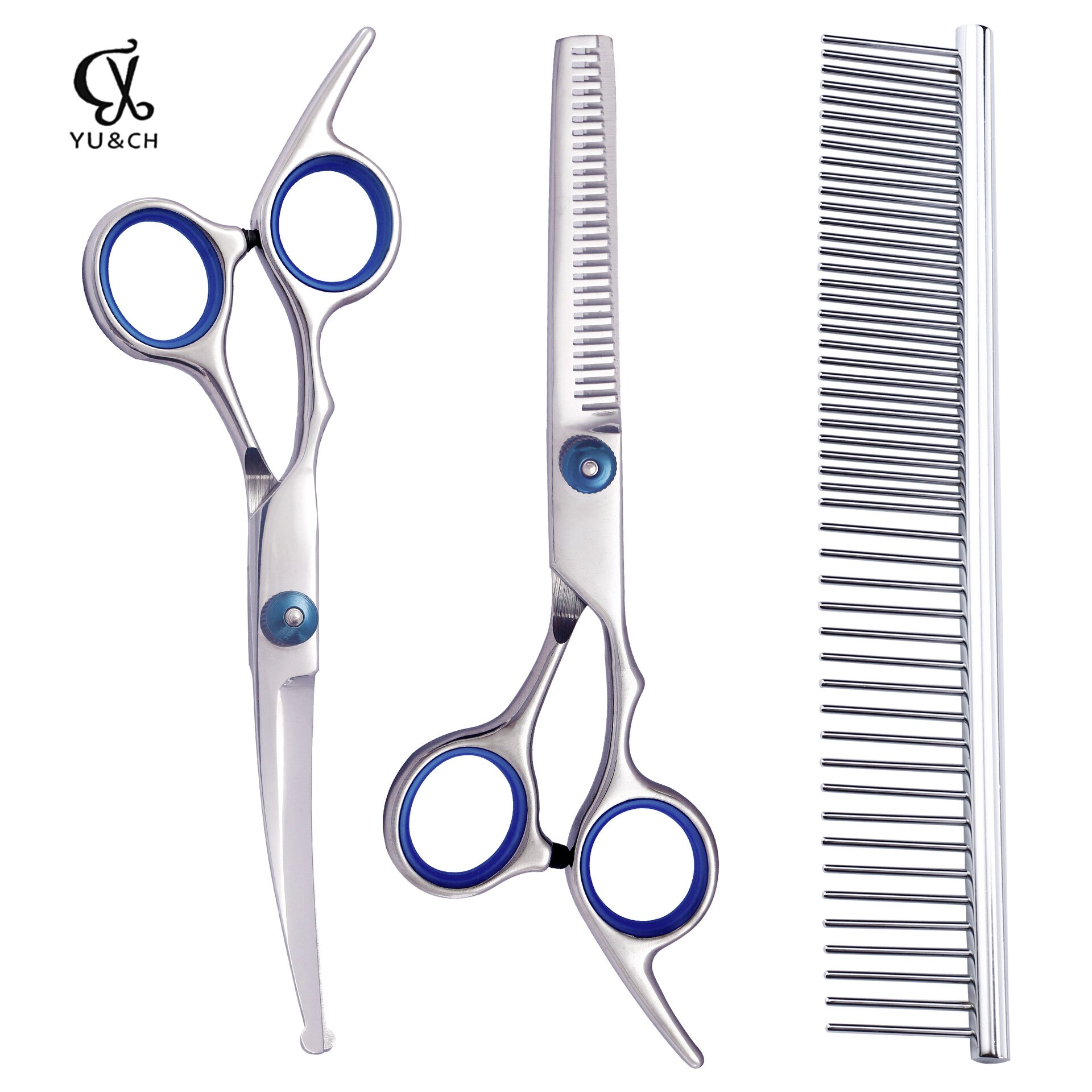 3pcs/set Pet Dog Gromming Scissors Set Stainless Steel Round Headed safety Pet Scissors for Dogs Cats Grooming Tools