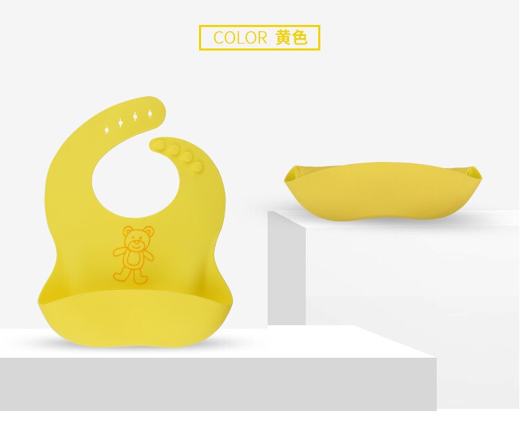 Babadores do bebê babadores de silicone macio à prova dwaterproof água saliva pingando babadores infantis para bebês crianças ferramentas de alimentação do miúdo babadores avental: Yellow
