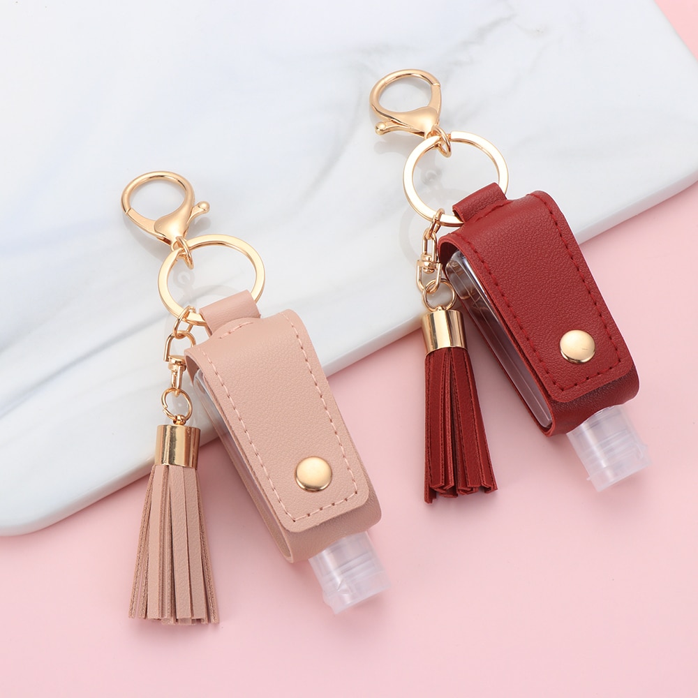 30Ml Kwasten Squeeze Flessen Lederen Hervulbare Hand Wassen Flessen Herbruikbare Douchegel Sleutelhanger Houder Reizen Accessoires