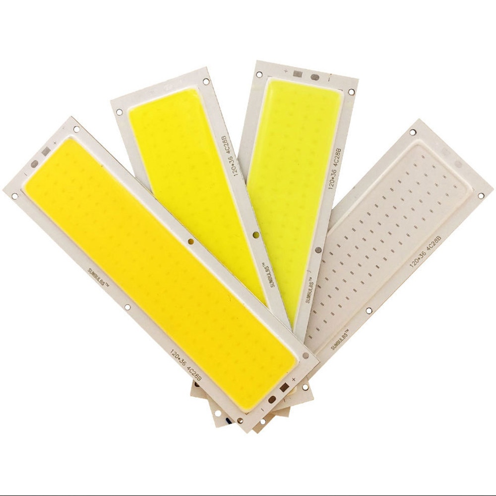 120Mm Cob Lange Lamp Panel Lamp Strip Licht High Power Lamp Chip 12V-24V 1000LM 10W Cob Led Warm/Koud Wit
