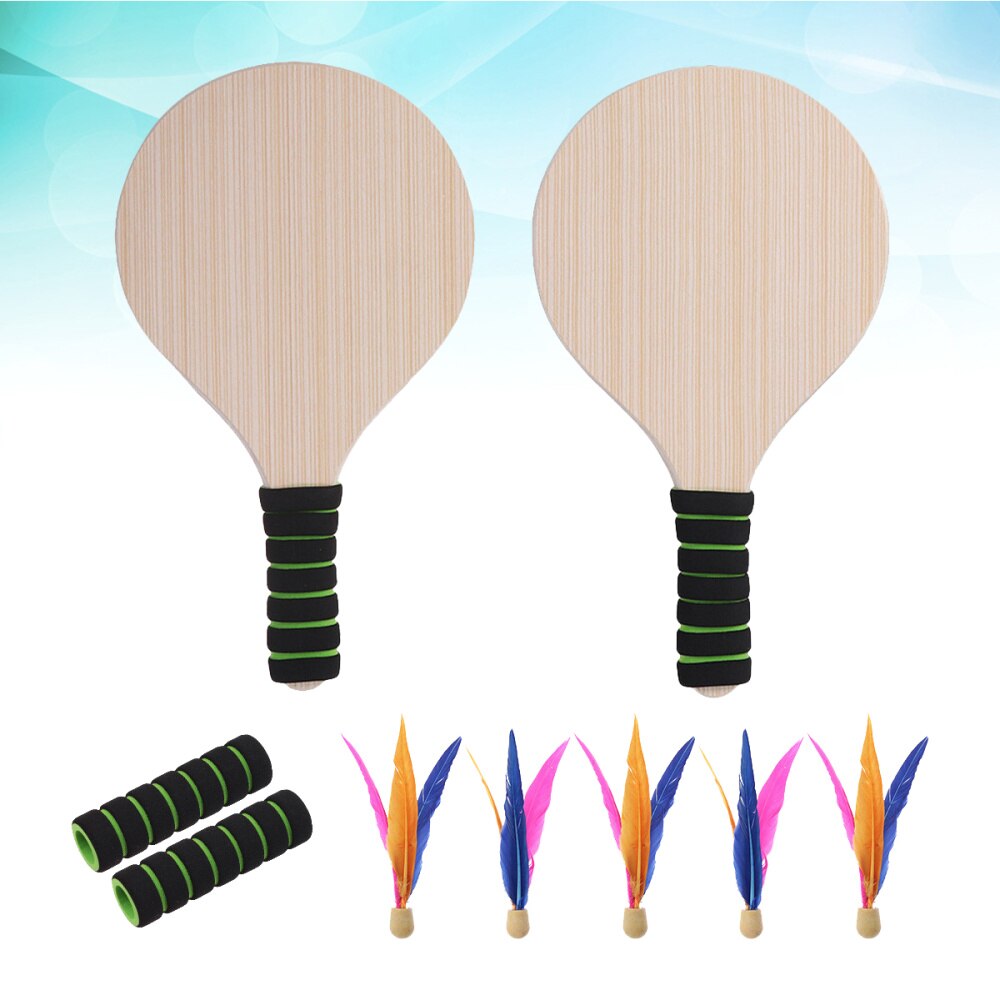 Strand Paddel Spiel einstellen Strand Paddel Badminton Schläger drinnen Und draussen Badminton Spiel Battledore Für freundlicher Jugendliche (Ra