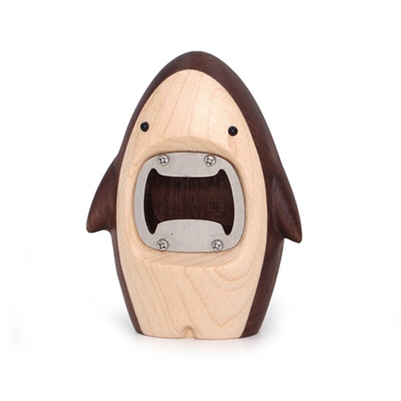 Unique Wooden Shark Shaped Bottle Opener Beer Opener Opening Bottle Cap Bar Tools Gadget Kitchen Accessories: Army Green