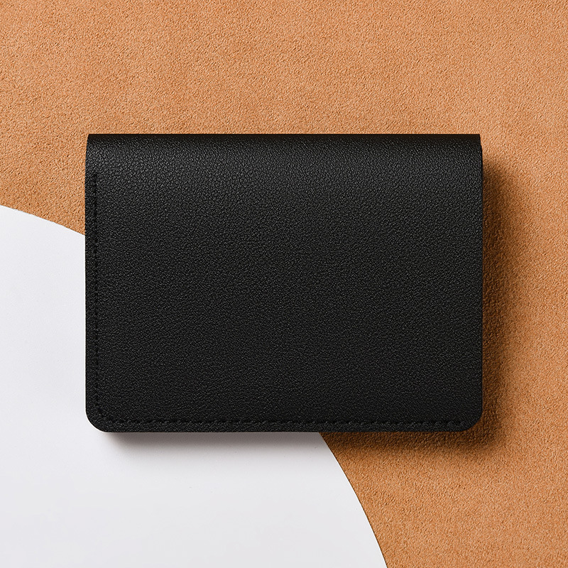 Cartera pequeña para mujer, billetera pequeña y sencilla con tarjetero, plegable, fina, para documentos de conducción, novedad de 2024: Negro