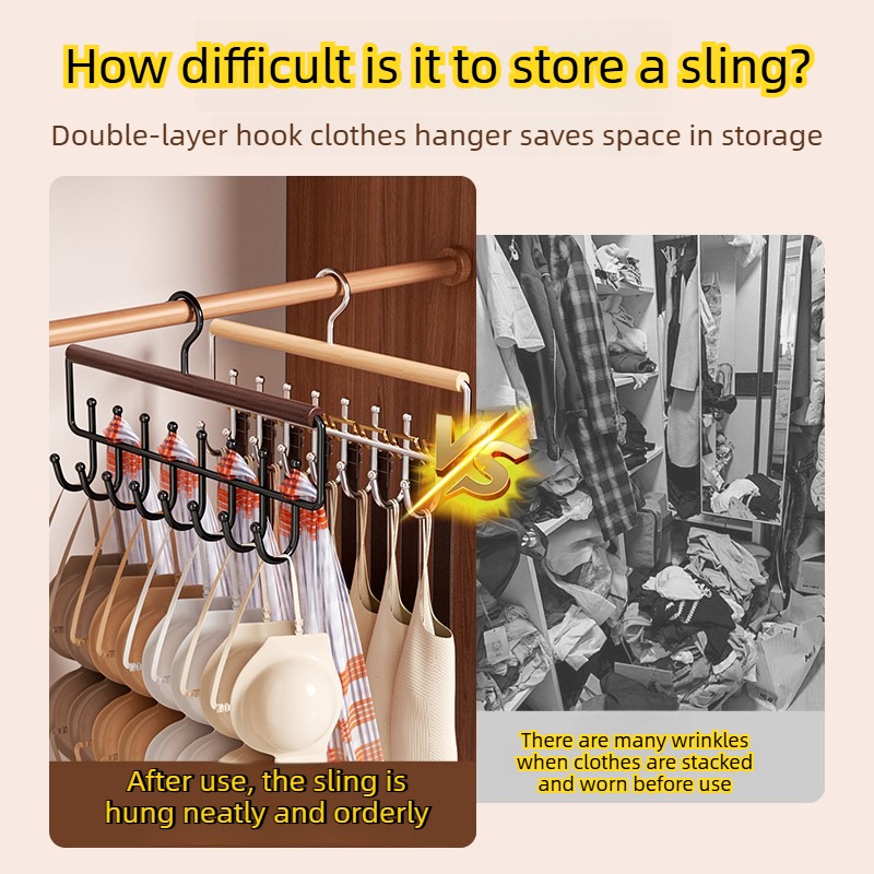 Organizzatore Versatile in Legno per Cappelli con Ganci - Salvaspazio per Cappelli, Cinture, Cravatte e Vestiti - Espositore per Casa e Armadio