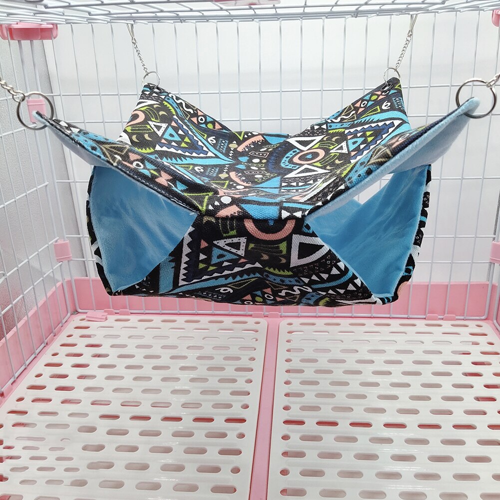 Huisdieren Hangmat Katoen Hamster Muis Opknoping Kat Bed Huisdier Eekhoorn Hamster Gedrukt Double Layer Hangmat Opknoping Bed Zachte Huis Nest