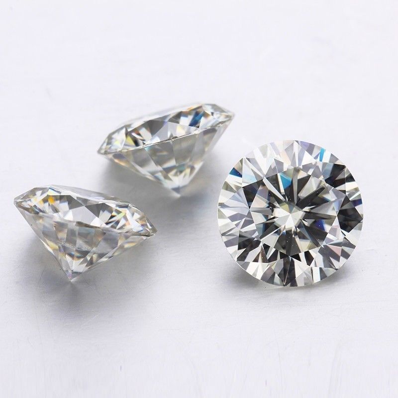 Nicegemas moissanite 6.5mm cor branca gh 1 quilates redondos excelentes corações e setas corte laboratório cultivado moissanite diamante pedra solta