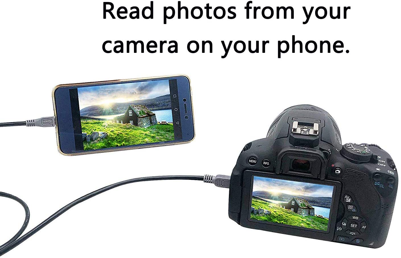 USB OTG Cable - Black, USB Micro Male to Mini Male OTG Cable (Black) (1m)