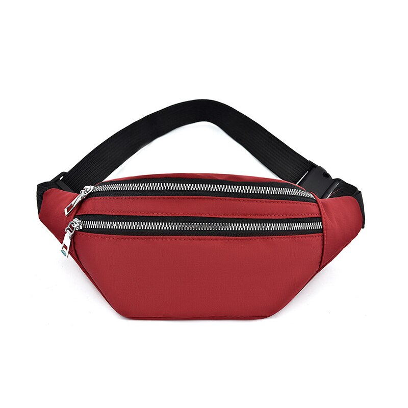 Sacos de cintura para mulheres moda fanny pacote poliéster banana saco à prova dwaterproof água hip bum saco para compras andando viajar esportes: Red