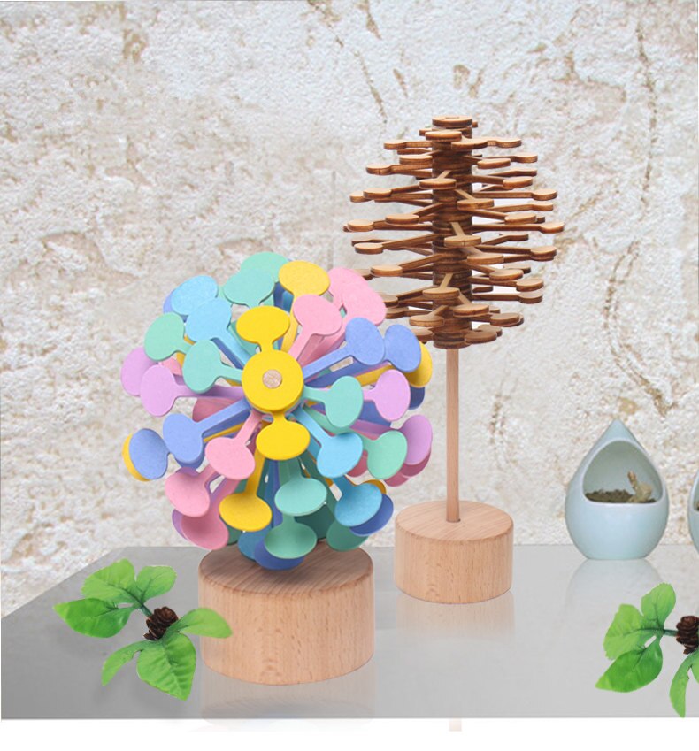 Stress Relief Toy Candy Decompression Stick Wooden Toys For Kids Rotating Lollipop Simulation Classic Toys Educational