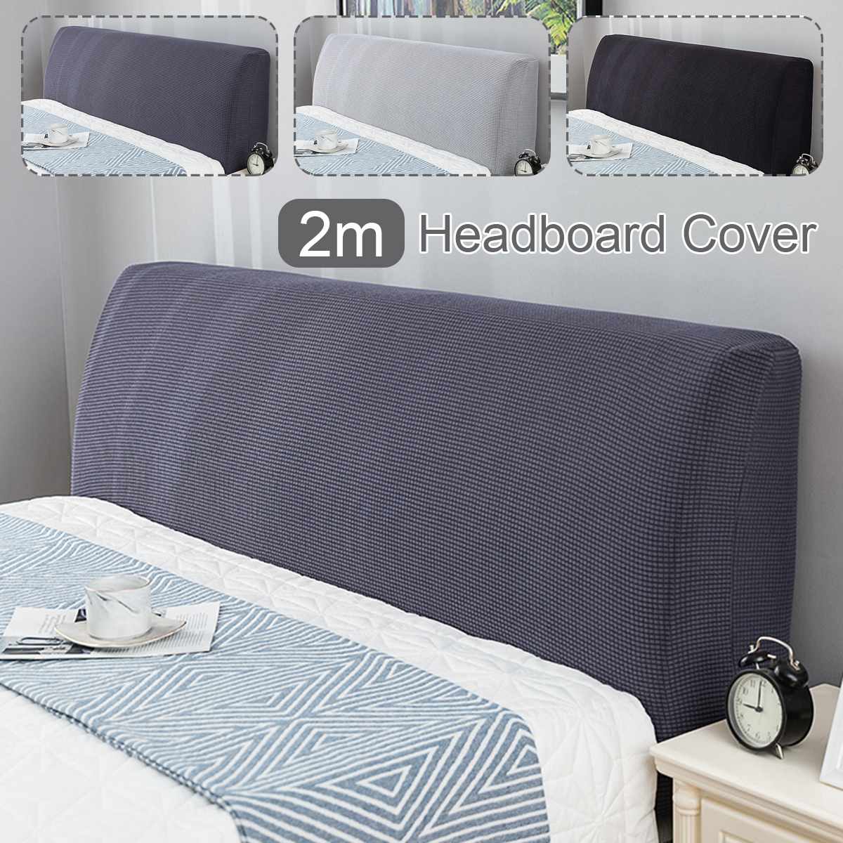 Europese Effen Kleur Fleece Elastische All-Inclusive Bed Hoofdeinde Cover Bed Hoofd Terug Bescherming Stofkap Zacht Bed Hoofd cover