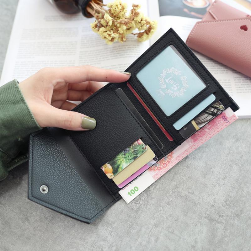 Heart Pattern Tassel Women Wallet for Credit Cards Small Luxury Mini PU Leather Short Womens Wallets and Purses