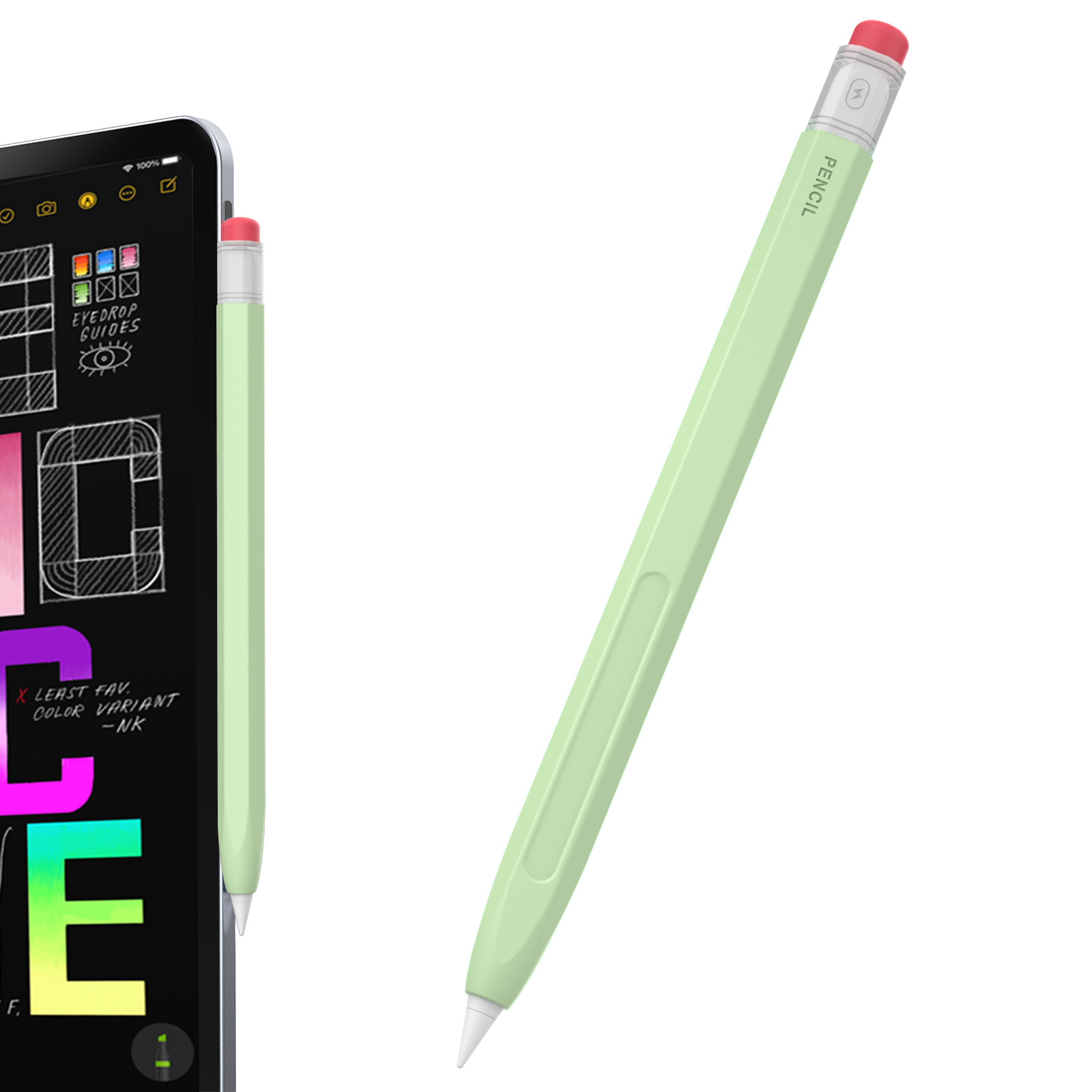 Pour Apple Pencil Pro/2e génération - Étui rétro transparent: Rose Gold