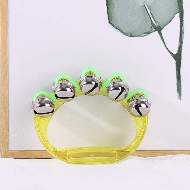 10*8.5CM Jingle Rattle Sleigh 10 Small Bells Handbell Percussion Musical Instrument Education Toys Bright Jingling Sound: Yellow