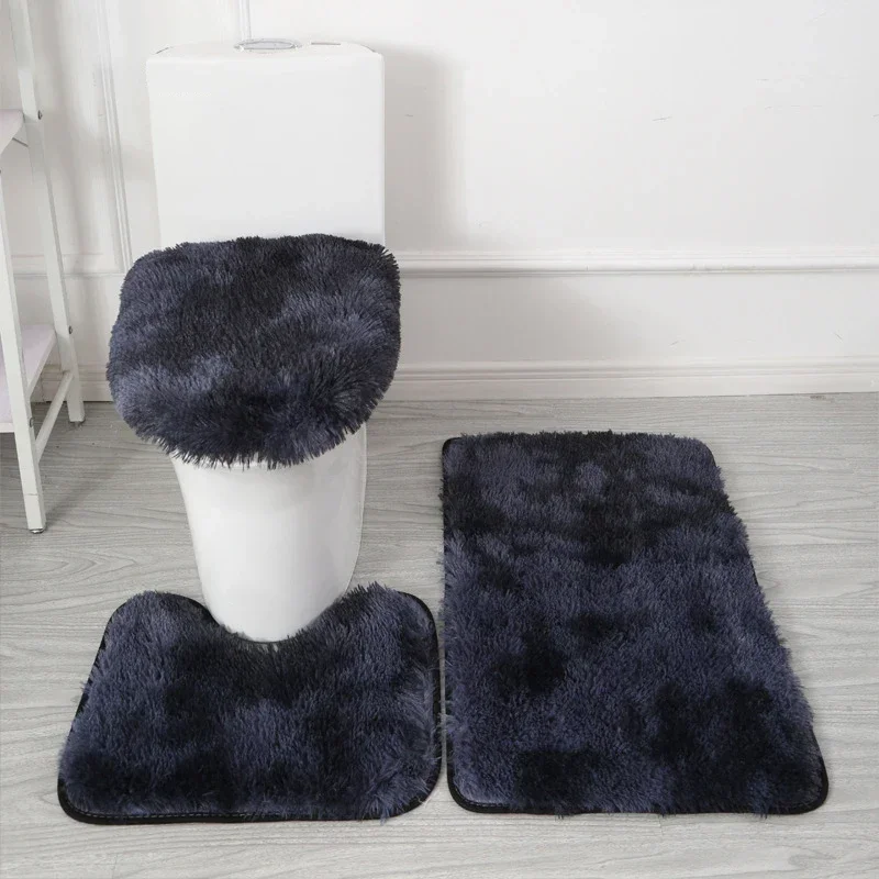 Anti-slip Bathroom Mat Set Luxurious 3-piece Bathroom Rug Set with Non-slip Backing Super Soft Microfiber for Toilet for Modern: army green
