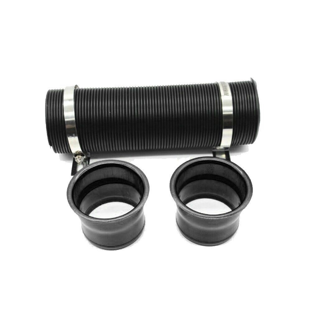 Luchtinlaat Ontluchtingspijp 76 MM/3''expandable Flexibele Auto Koude Lucht Inlaatslang Pijp Duct Kit W/Klem Voor Motor Ventilatie Buis Koude Lucht Inlaatlucht Pijp (Kleur : zwart