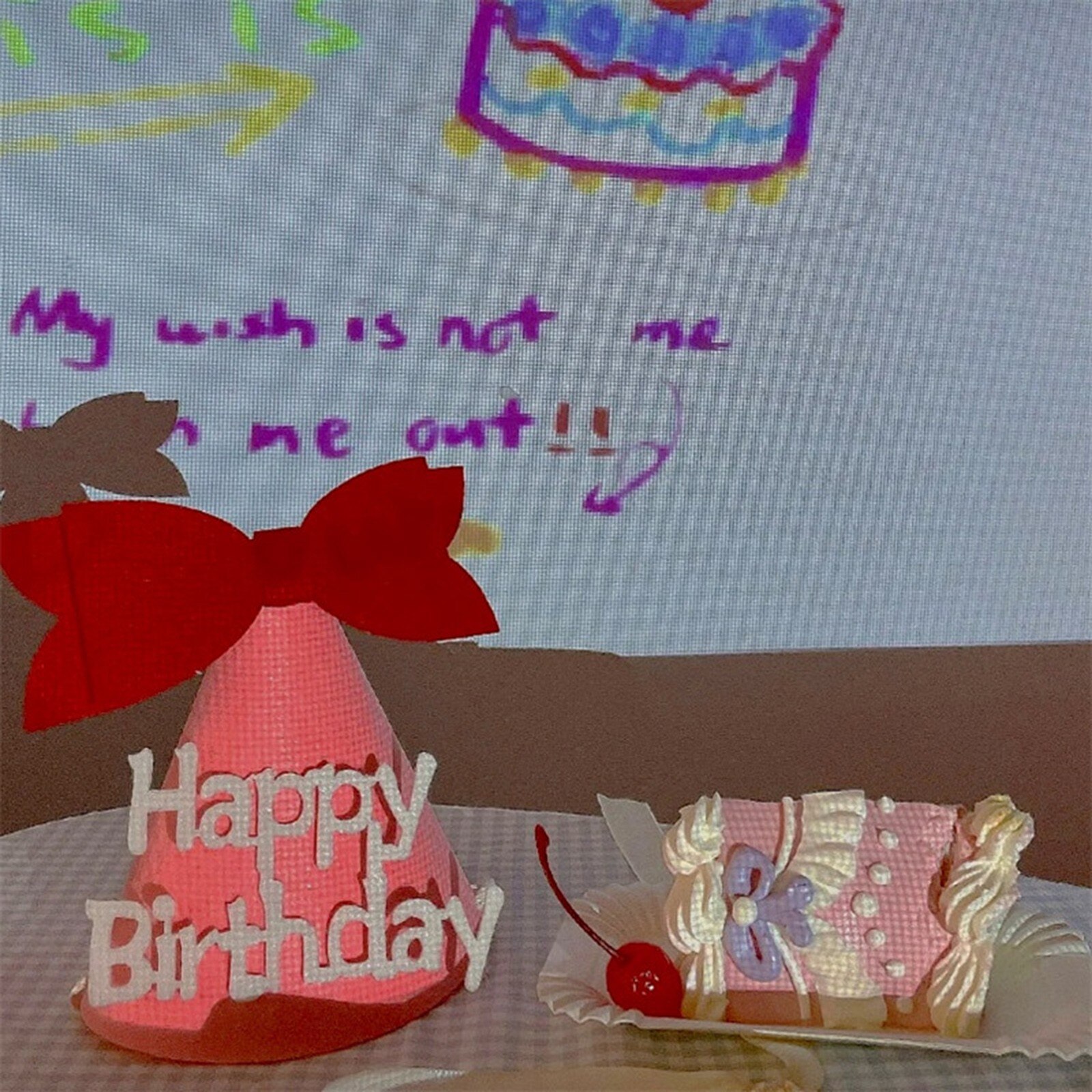 Birthday Projector Light Happy Birthday LED Batteries Powered Control Distance Night Projector Lights Birthday 2.6X2.5inch