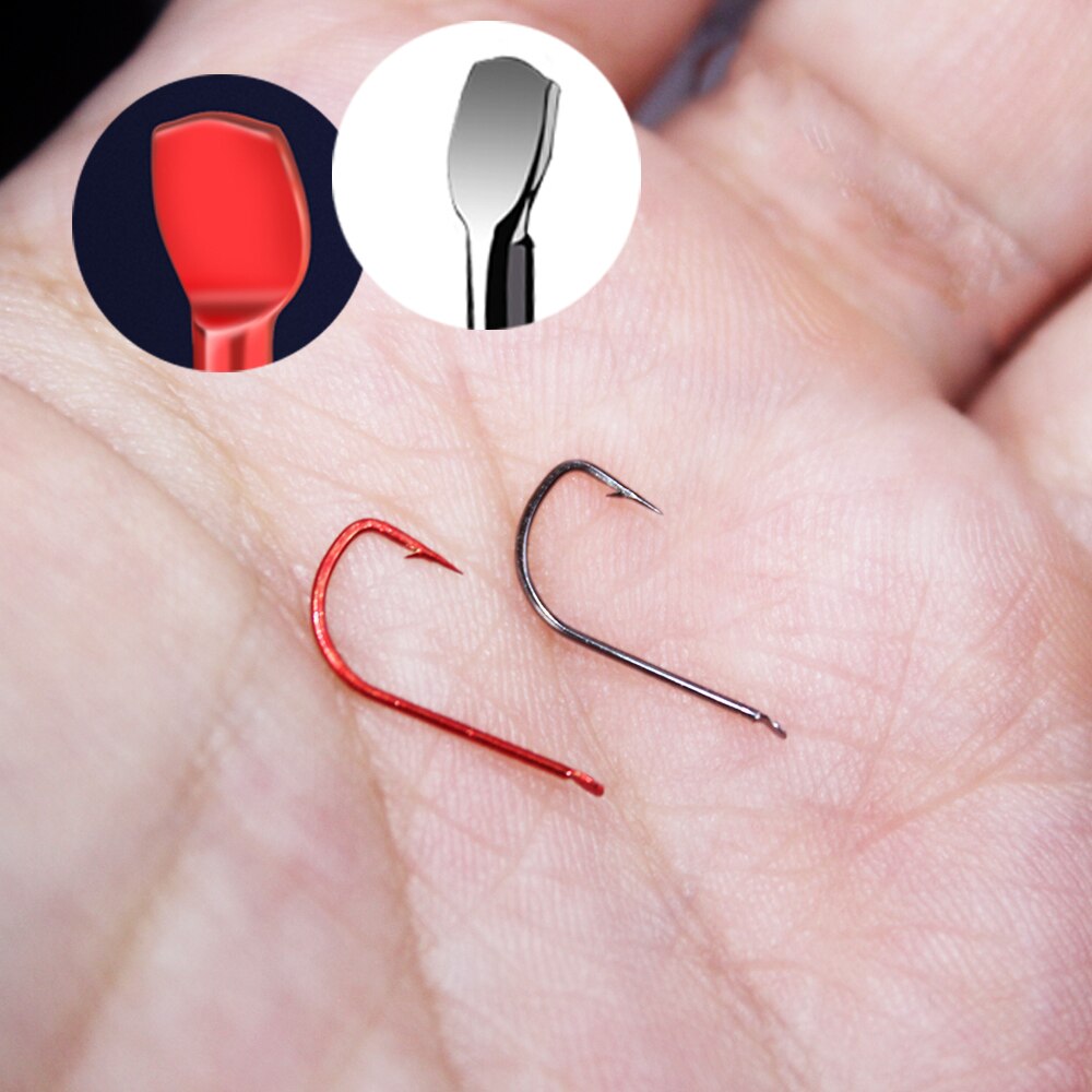 10pcs/lot black and red sode fishing hooks High Carbon Steel Fishing Hook Non-Barb gamakatsu