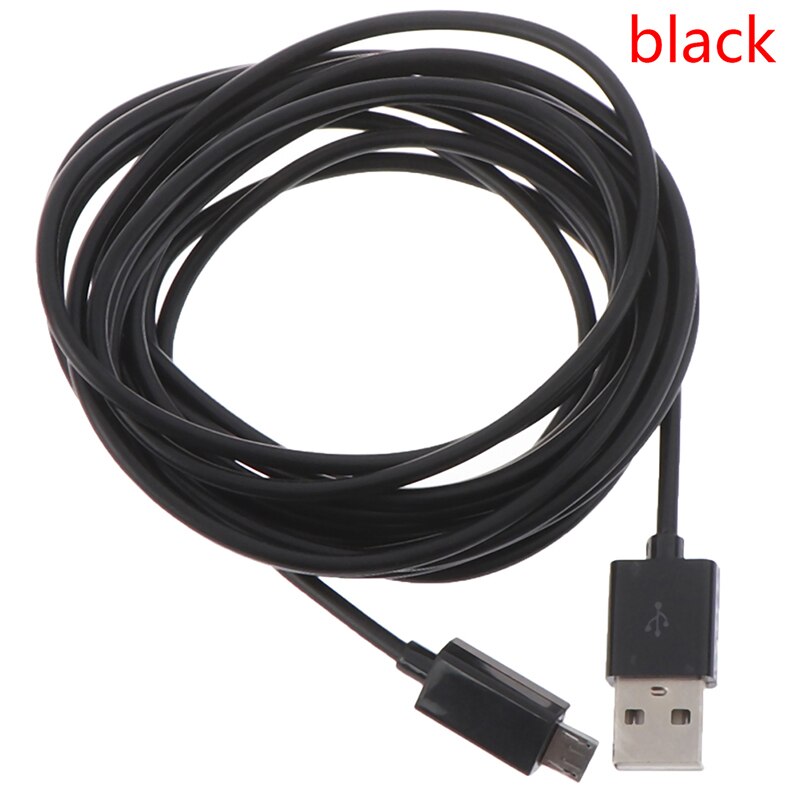 Voor  ps4 controller oplaadkabel 3m micro usb oplaadkabel snoer voor playstation 4 gamepad: Zwart