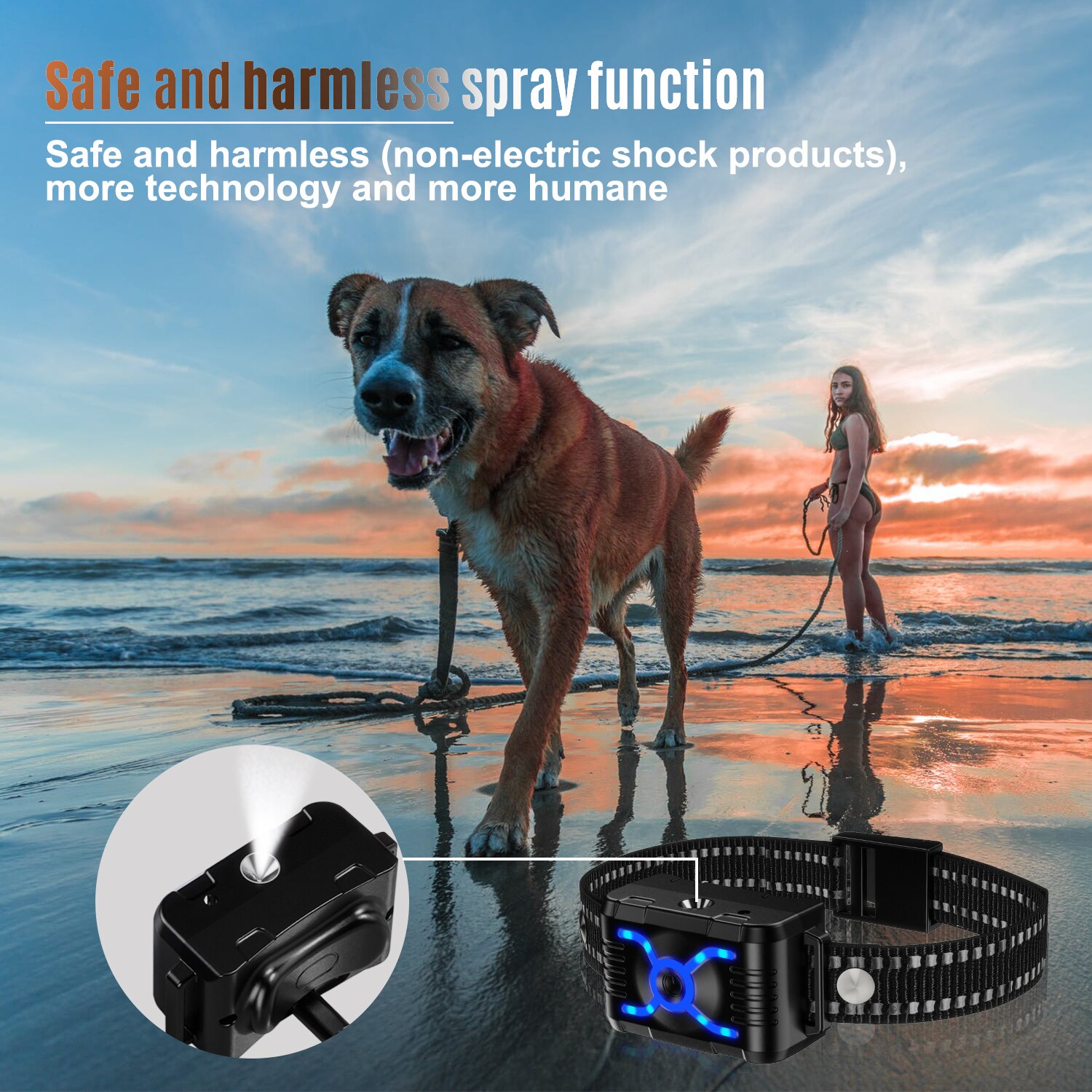 Touch Schakelaar Hond Blaf Set Pet Training Collar Waterdichte Digitale Display Afstandsbediening Oplaadbare Ontvanger