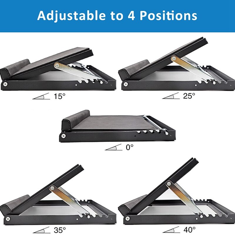 Steel Slant Board with Heel Support &amp; Movable Full Non-Slip Surface, Calf Stretcher,(500 LB Capacity)