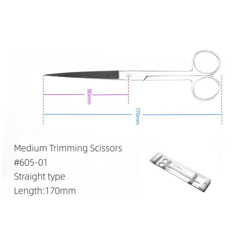 VIV Aquarium Aquatic Stainless Spring Steel Plant Scissors Curved Wave Shape ADA Cleaning Maintenance Tool: M-StraightScissor605