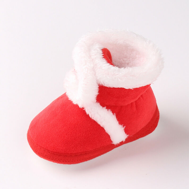 -né bébé fille enfant en bas âge doux fourrure bottes bout rond semelle souple berceau neige chaussures chaussons Prewalker 0-18M