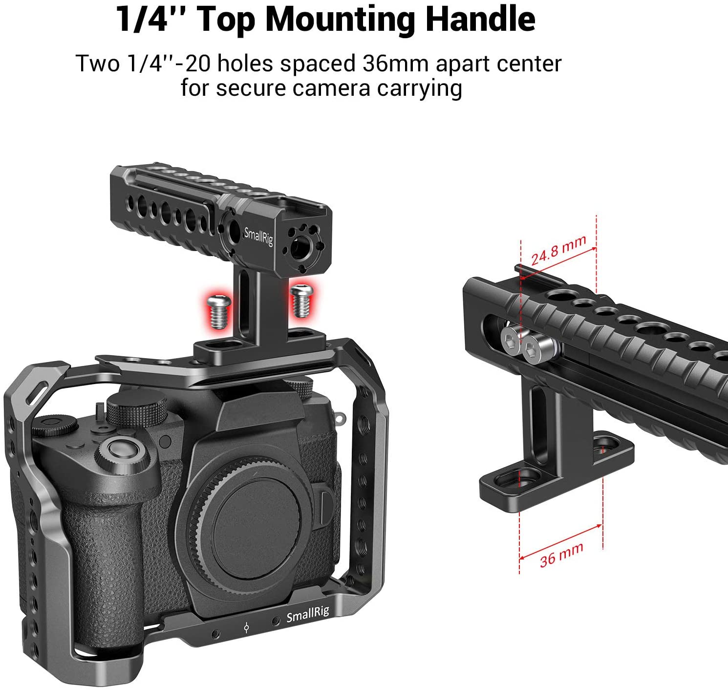 SmallRig Universal Top Handle Action Stabilizing Hand Grip with Arri 1/4" 3/8" Mount for Camera Cage Accessories