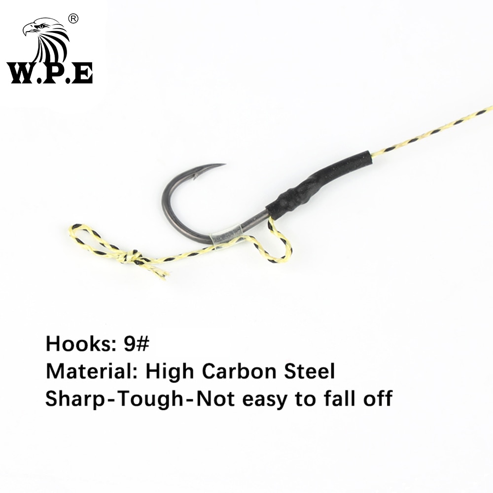 Wpe europa karp fiskerigg hår 1 set handgjord karp fiske rig 40g/50g/60g/70g/80g ledar kärnlinje karp fiske grupp pesca
