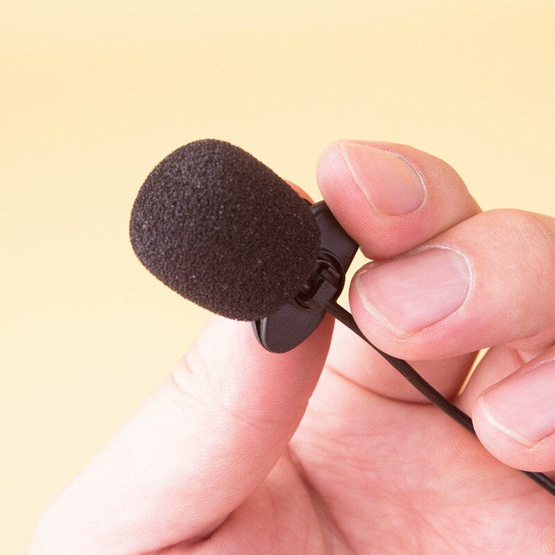 Mini Portable Microphone Handle Clip-on Lapel Recording Stereo Wired For Phone Laptop Studio Microphones 1.5M