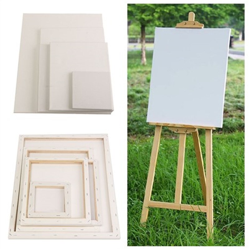 For Acrylic Oil Painting Watercolor Painting DIY Crafts White Blank Screen Wooden Plate Frame Canvas Board Plate Acrylic Paint