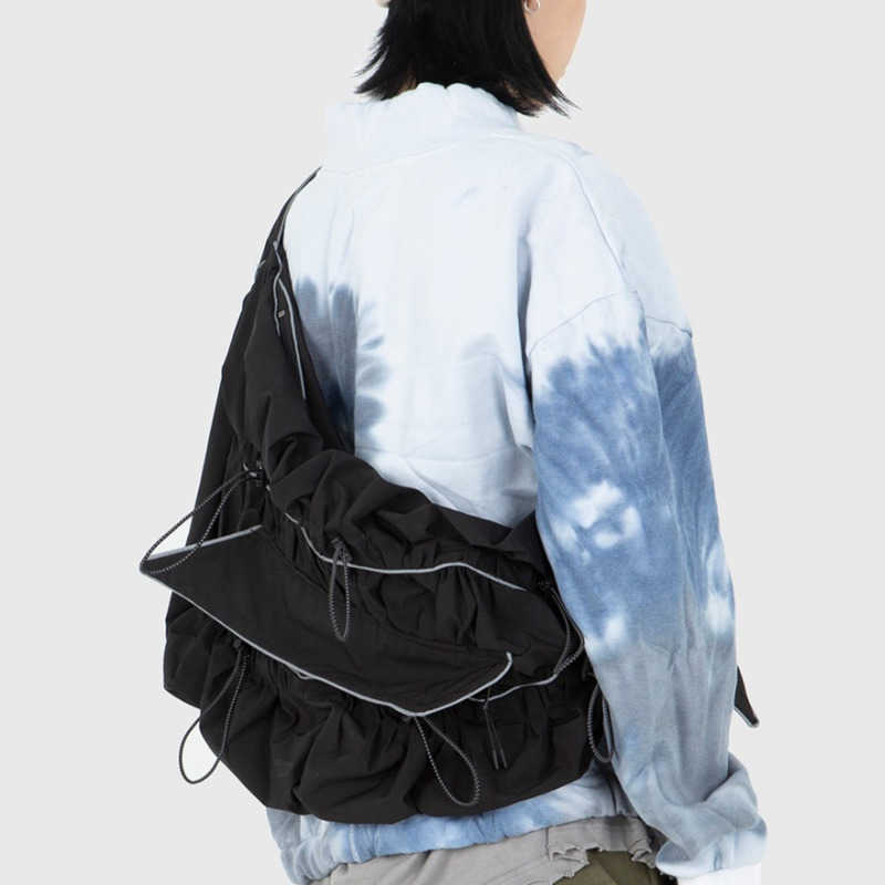 Harajuku techwear heijastava laukku naisten iso koko tyylikäs grunge one olkalaukku