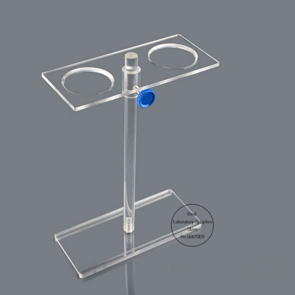 Soporte de embudo de vidrio orgánico, estante de soporte PMMA, suministros de laboratorio con 2 agujeros o 4 agujeros, tamaño de poros de 35mm, 1 ud.