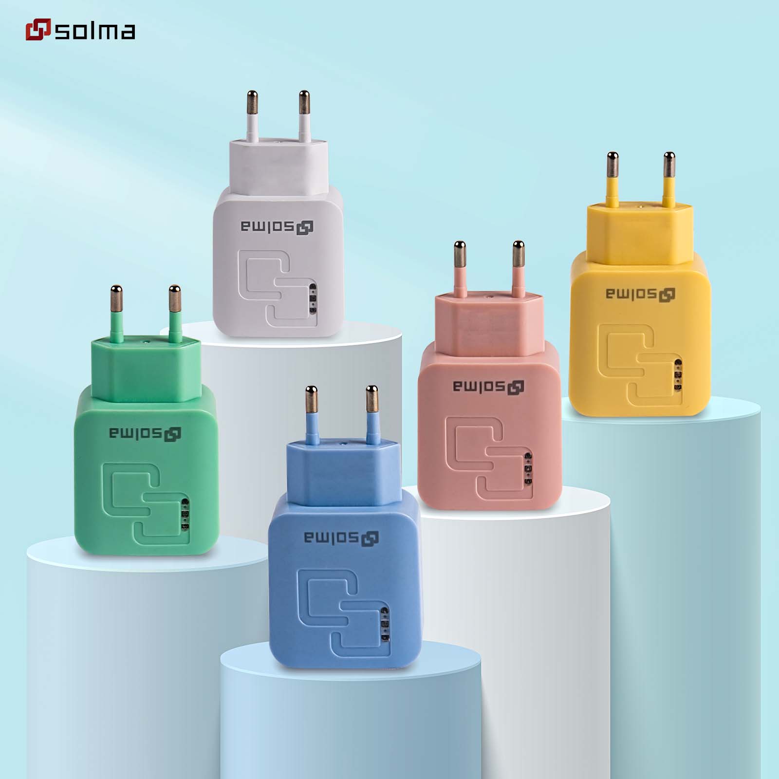 Adapter für Handy-Reiseladegerät, Lade-Indikator, Reise-Multi-intelligenter Kopf, leuchtender Port, Batterieladegerät