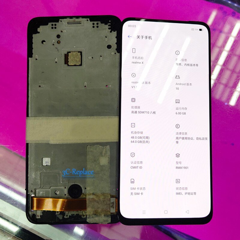 6.53 "Tft Voor Oppo Reno2 Z F Realme X CPH1989 CPH1955 RMX1901 Lcd-scherm Touch Panel Digitizer Voor oppo K3 Reno 2 2Z 2F