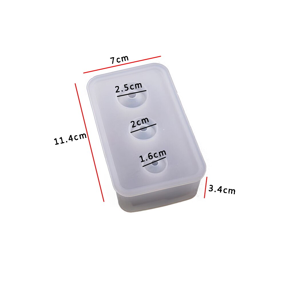 1 stück ovale kugelperlen mit loch, silikonform, diy-schmuckherstellung, epoxidharzform, handgefertigter schmuck, anhänger, accessoires, bastelarbeiten: 3 löcher