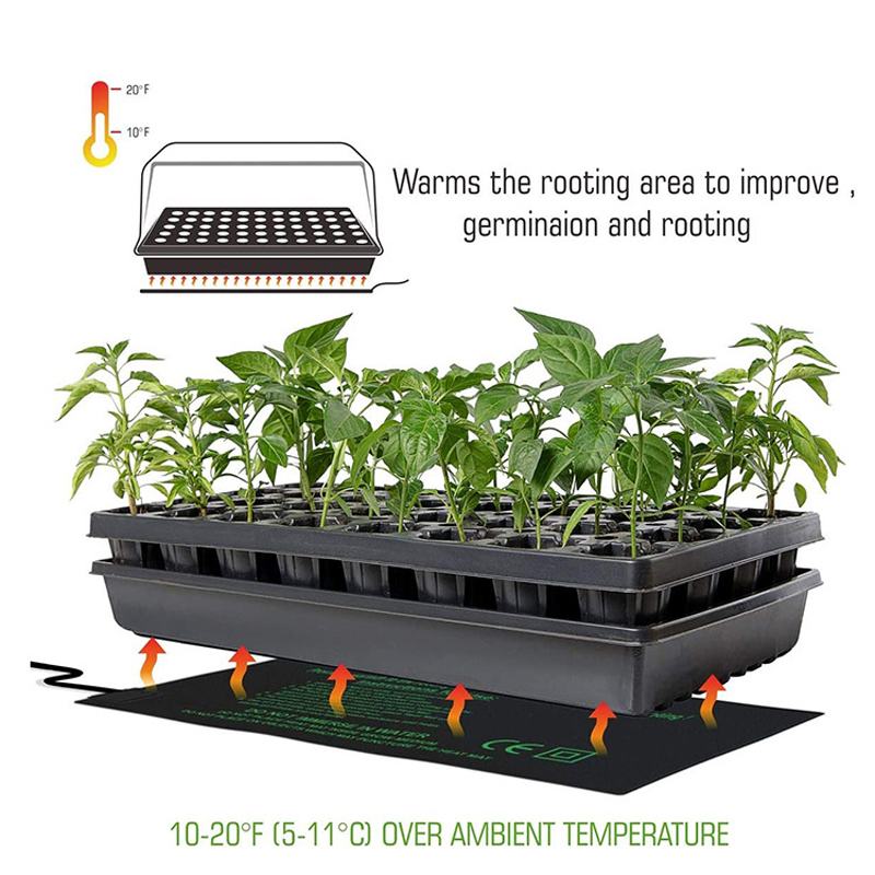 50 x 52cm 220v vandtæt varmemåtte opvarmet måtte plantespiringsformeringspude planteskole varmemåtte haveforsyninger